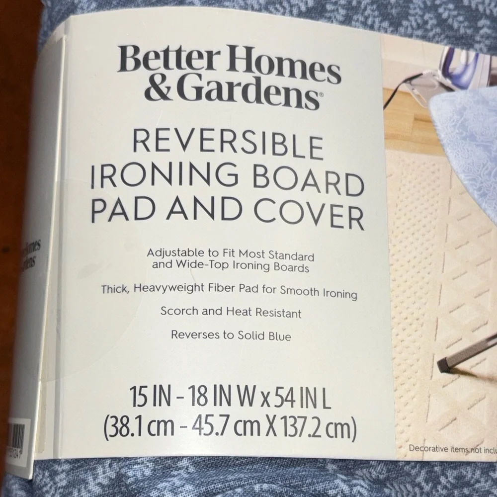 Better Homes And Gardens Blue Reversible Ironing Board Pad & Cover